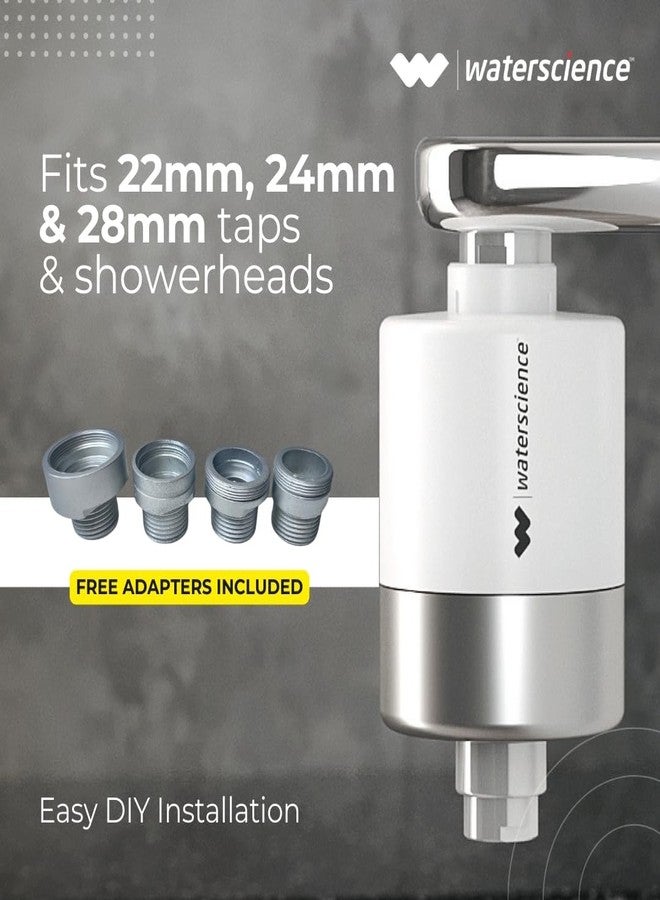 WaterScience CLEO Shower and Tap Filter for Hard Water | Hard Water Filter with Metal Adaptors - Image 4